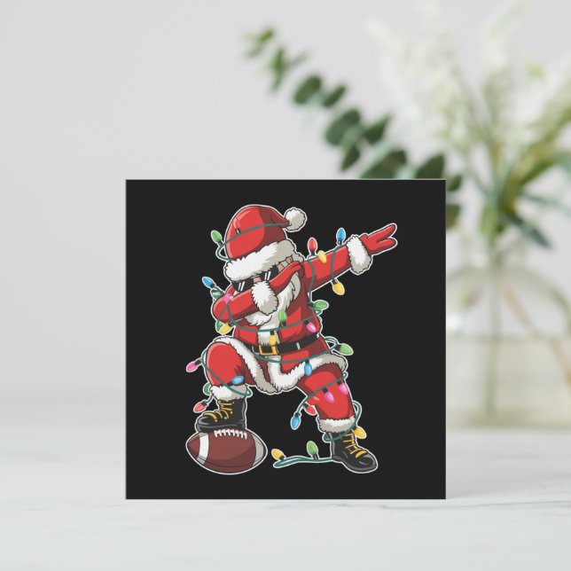 Santa de Navidad futbolista haciendo Dabbing Fútbo (Anverso de pie)