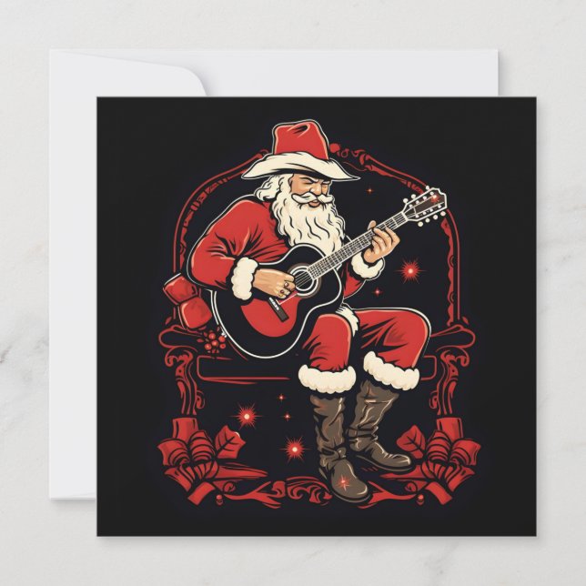 santa de navidad tocando la guitarra (Anverso)