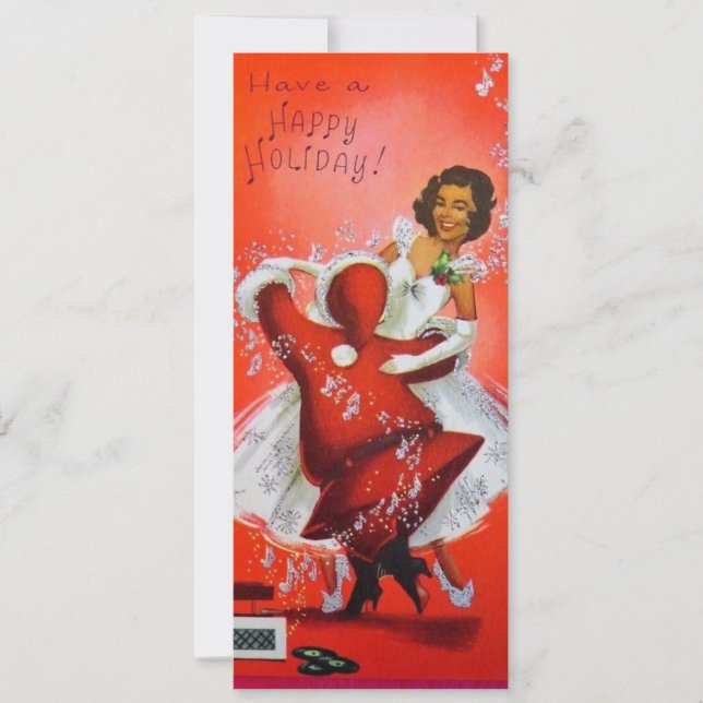 Santa de Navidad vintage bailando con mujeres (Anverso)