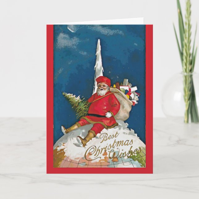 Santa del globo - tarjeta de Navidades (Anverso)