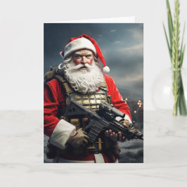 Santa del Segunda Enmienda Tarjeta de Navidad Cons