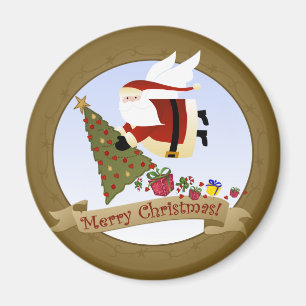 Santa Delivers Imán Navidades