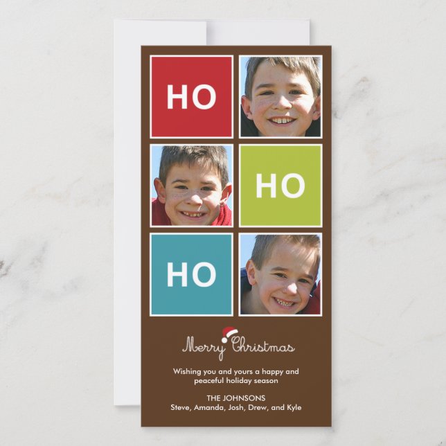 Santa dice - Tarjeta fotográfica de Navidad (Anverso)