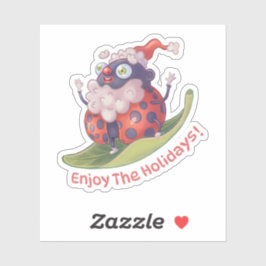 Santa Disfruta Del Pegatina De Vacaciones