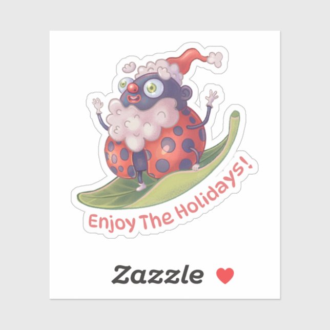 Santa Disfruta Del Pegatina De Vacaciones (Hoja)