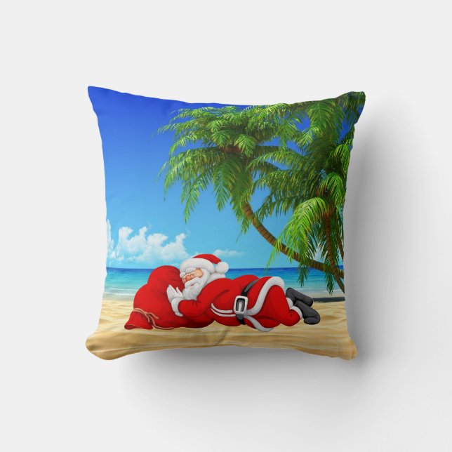 santa durmiendo en la almohada de playa (Anverso)