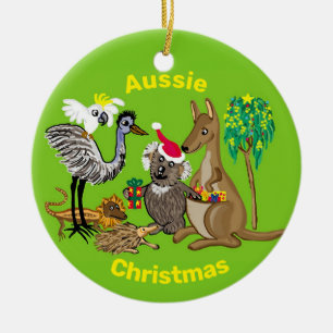 Santa en Australia Ornamento cerámico