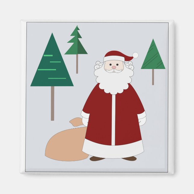 Santa en el imán de los bosques (Frente)