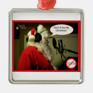 Santa en el ornamento del mic