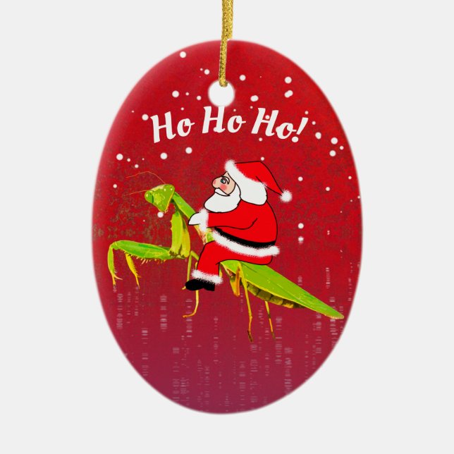 Santa en el ornamento divertido de Navidad de la (Frente)