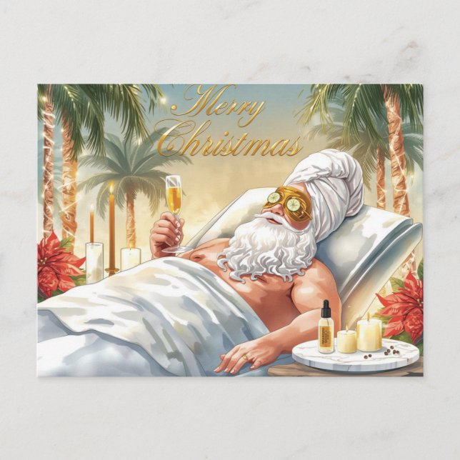 Santa en el spa de la bañera tema de Navidad (Anverso)