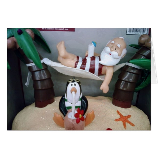 ***SANTA EN HAMMOCK*** DICE FELIZ NAVIDAD (Anverso (Horizontal))