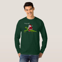 Santa en la camiseta del navidad de la mantis
