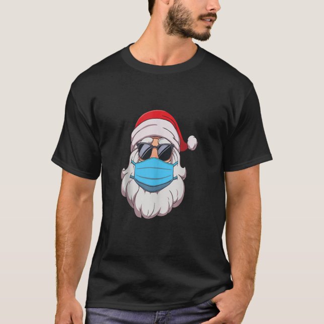 Santa En La Cara De La Camisa Máscara Mens Diverti (Anverso)