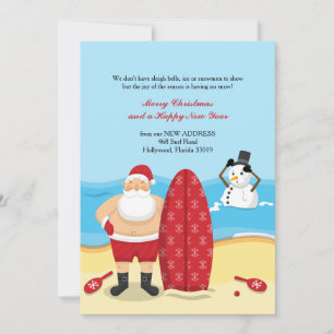 Santa en la Invitación Beach Moving