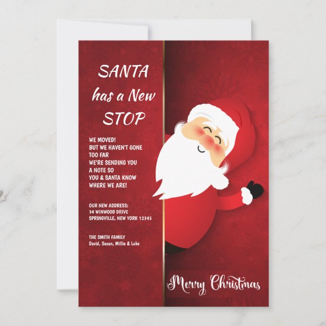 Santa En La Puerta Nueva Tarjeta De Vacaciones De  (Anverso)