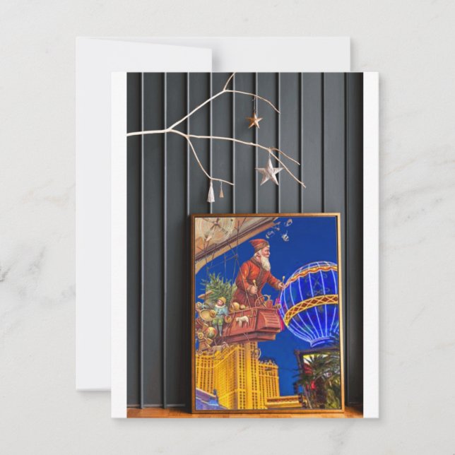 Santa en Las Vegas - Tarjeta de felicitación para  (Anverso)