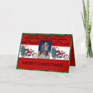 Santa en tarjeta de Navidad de las motocicletas