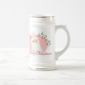 Santa en taza rosada del navidad