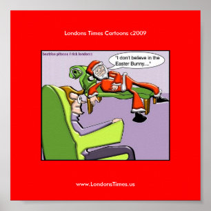 Santa en Terapia Pósters Divertidos de Navidad