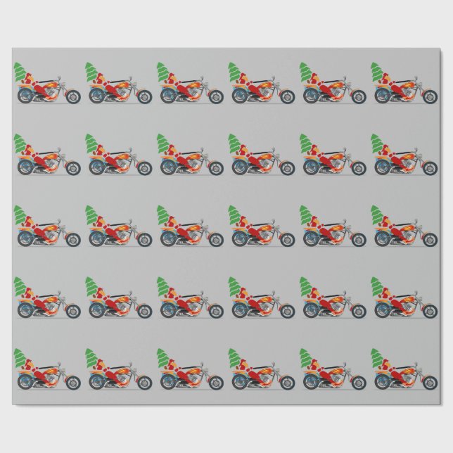 Santa en un papel de embalaje de la motocicleta (Costura)