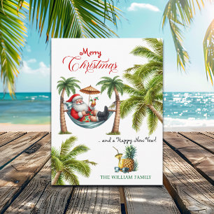 Santa en una Navidad en una isla tropical