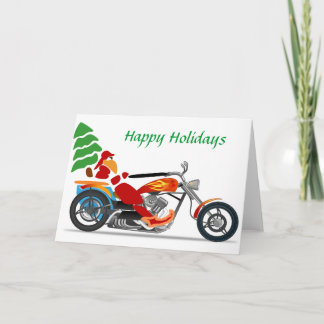 Santa en una tarjeta de Navidad de la motocicleta
