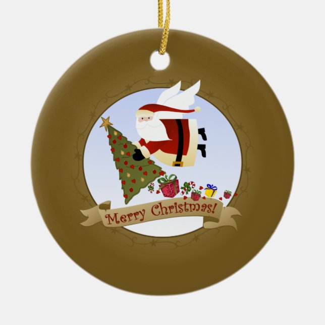 Santa entrega el ornamento del navidad del | (Frente)
