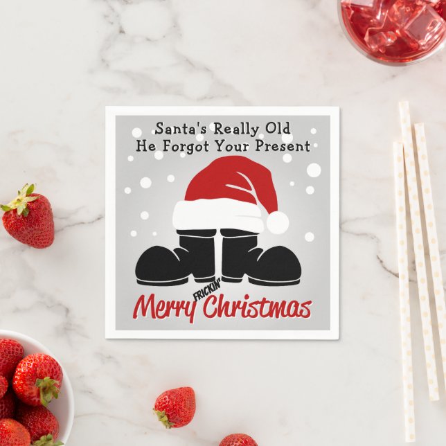 Santa es realmente viejo y olvidó la servilleta de (In situ)