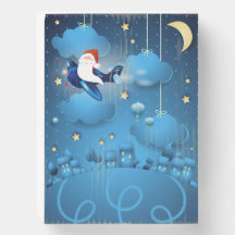 Santa está llegando Rótulo de caja de madera