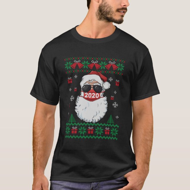 Santa Face Mask Navidades feos Sweater 2020 Family (Anverso)
