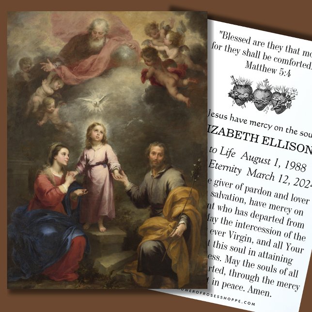 Santa Familia Católica Funeral Memorial Tarjeta Sa (Subido por el creador)