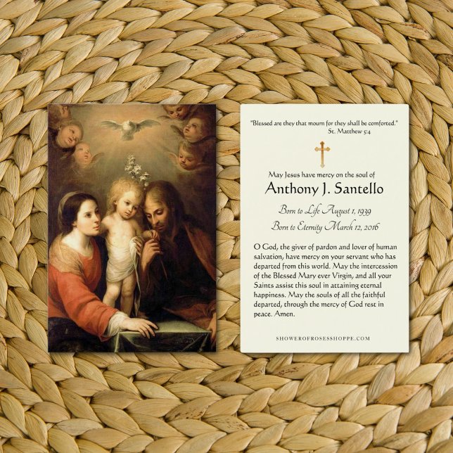 Santa Familia Católica Funeral Memorial Tarjeta Sa (Subido por el creador)
