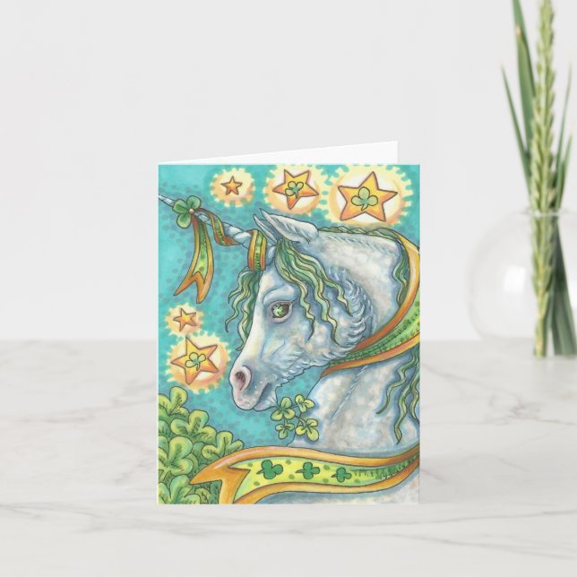 SANTA FELIZ DEL UNICORN IRLANDÉS. LA TARJETA DEL D (Anverso)