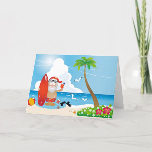 Santa Feliz Navidad desde la playa