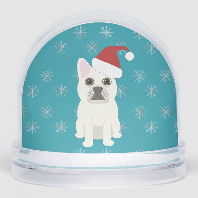 Santa Frenchie, Snowflakes Blue (Anverso)
