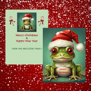Santa Frog   Caprichosa rana verde de Navidad