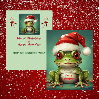 Santa Frog | Caprichosa rana verde de Navidad