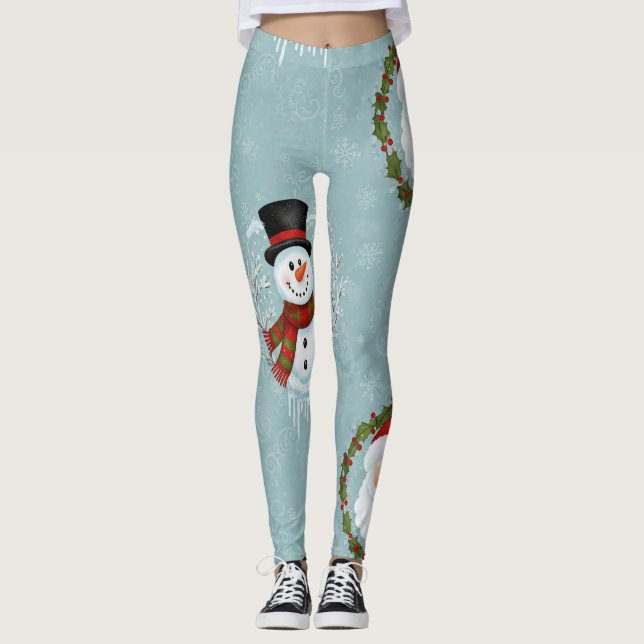 Santa Frosty Christmas Leggings AI Used (Anverso)