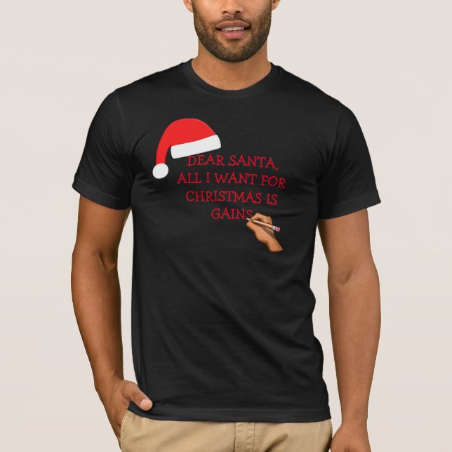 Santa gana la camiseta negra de la letra (Anverso)