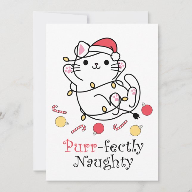 Santa Gato de Navidad Divertido Perfectamente Trav (Anverso)