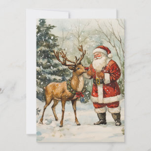 Santa gracias tarjeta de Navidad Vintage