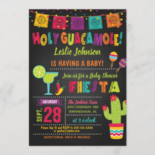 Santa Guacamole Baby Shower Fiesta Invitación