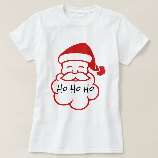 Santa hace frente Ho Ho Ho a la camiseta blanca (Diseño del anverso)