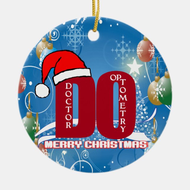 SANTA HACE LA OPTOMETRÍA DEL MÉDICO DEL ORNAMENTO (Frente)