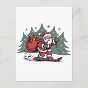 Santa haciendo snowboard regalo de Navidad snowboa