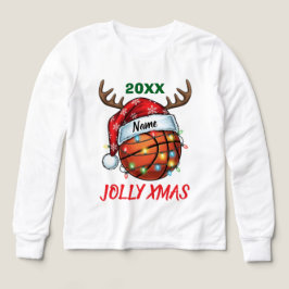 Santa Hat Basketball Reindeer Christmas Fun Sport