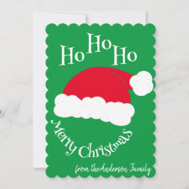 Santa Hat Ho Ho Ho Feliz Navidad Verde Rojo