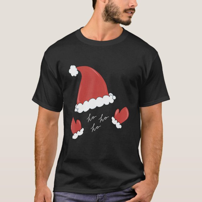 Santa Hat Mittens Hohoho Ugly Sweater Family Appar (Anverso)