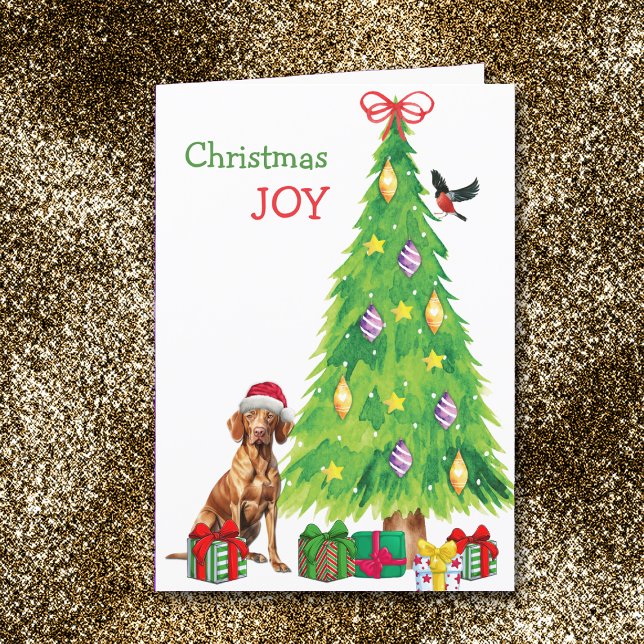 Santa Hat Vizsla, Ave y Árbol de Navidad (Subido por el creador)